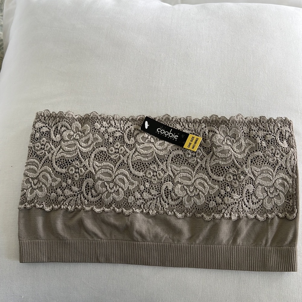 Coobie Grey/Taupe Lace Bandeau NWT